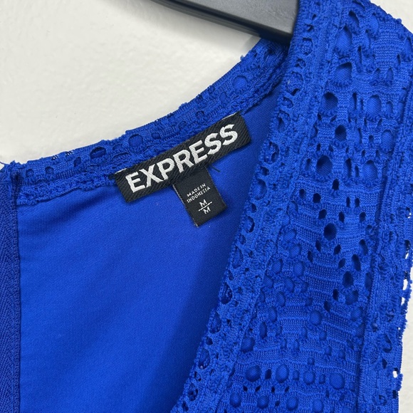 Express Lined Dress Blue Medium - Picture 4 of 5